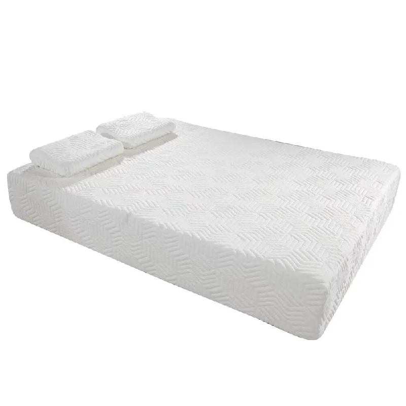 10" 3 Layers Cool Medium High Softness Mattress 2 Pillows Full