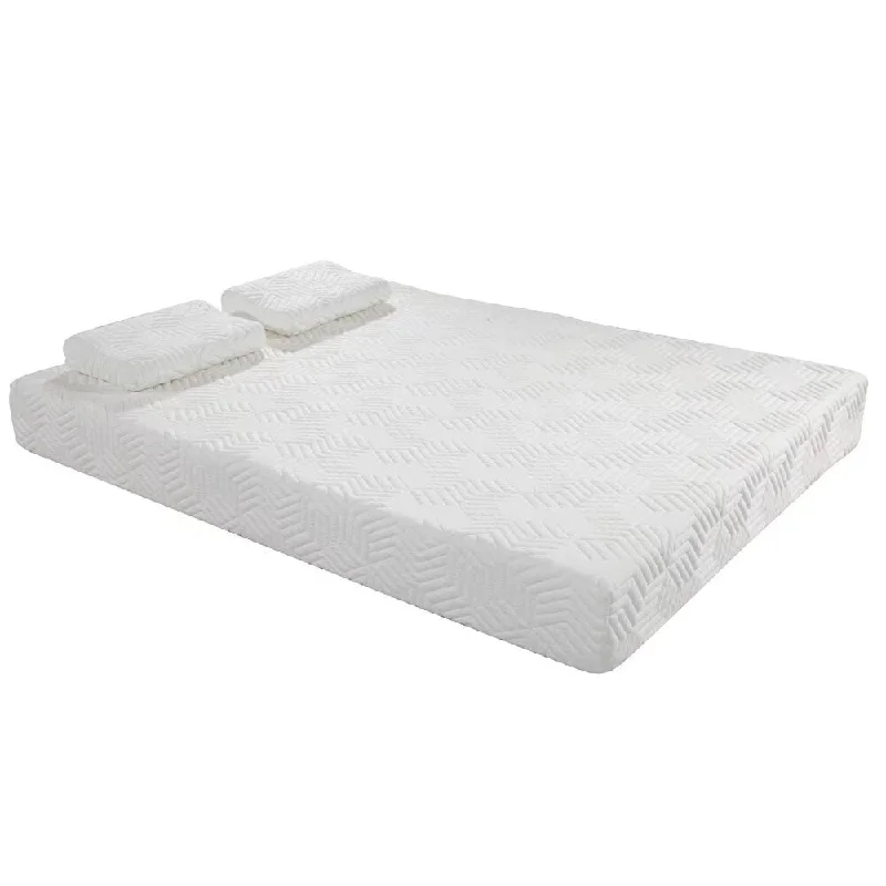 8" 3 Layers Cool Medium High Softness Mattress 2 Pillows Queen