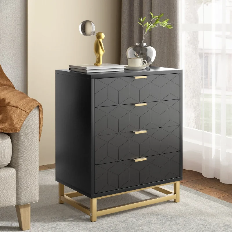 Bedside Nightstand with Storage Drawers