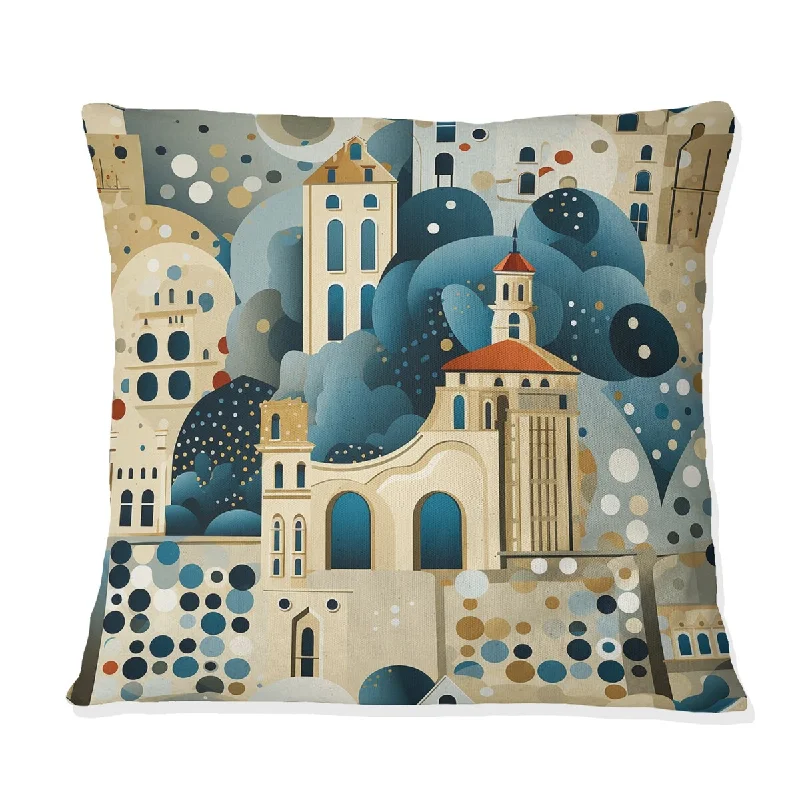 Designart "Architectural Splendor Polka Dots Pattern I" Polka Dots Printed Throw Pillow