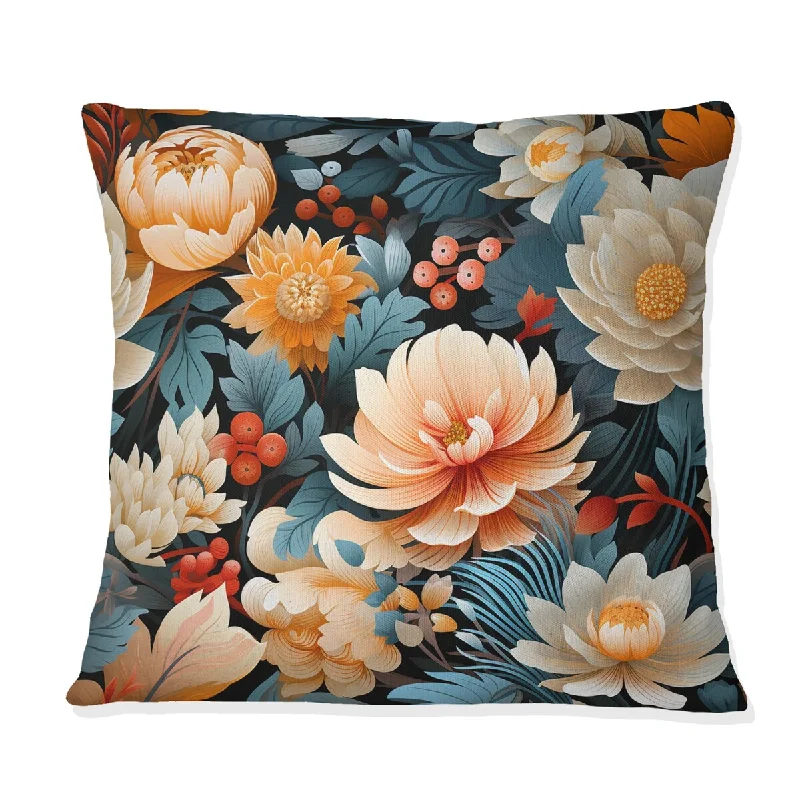 Designart "Artistic Expression Floral Pattern I" Floral Printed Throw Pillow