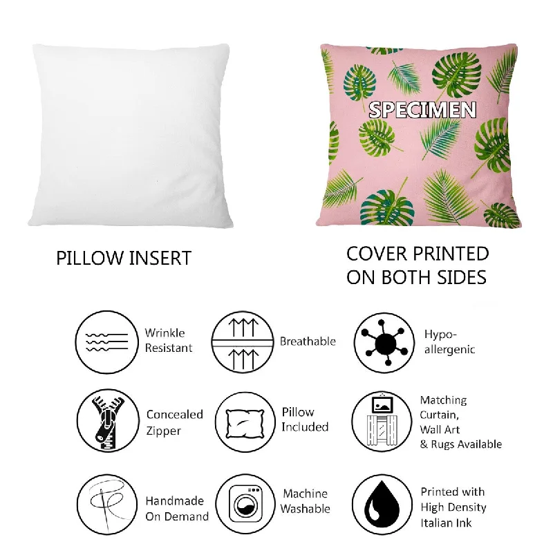 Designart "Bamboo Reflections Tropical Pattern" Tropical Printed Throw Pillow