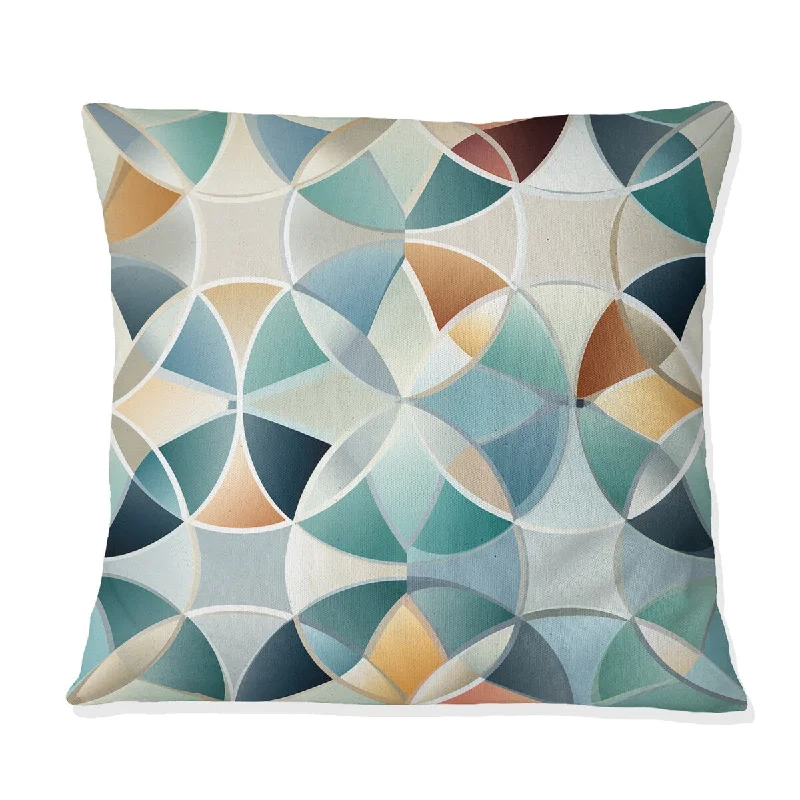 Designart "Blue And Yellow Modern Mosaic I" Geometric Printed Throw Pillow