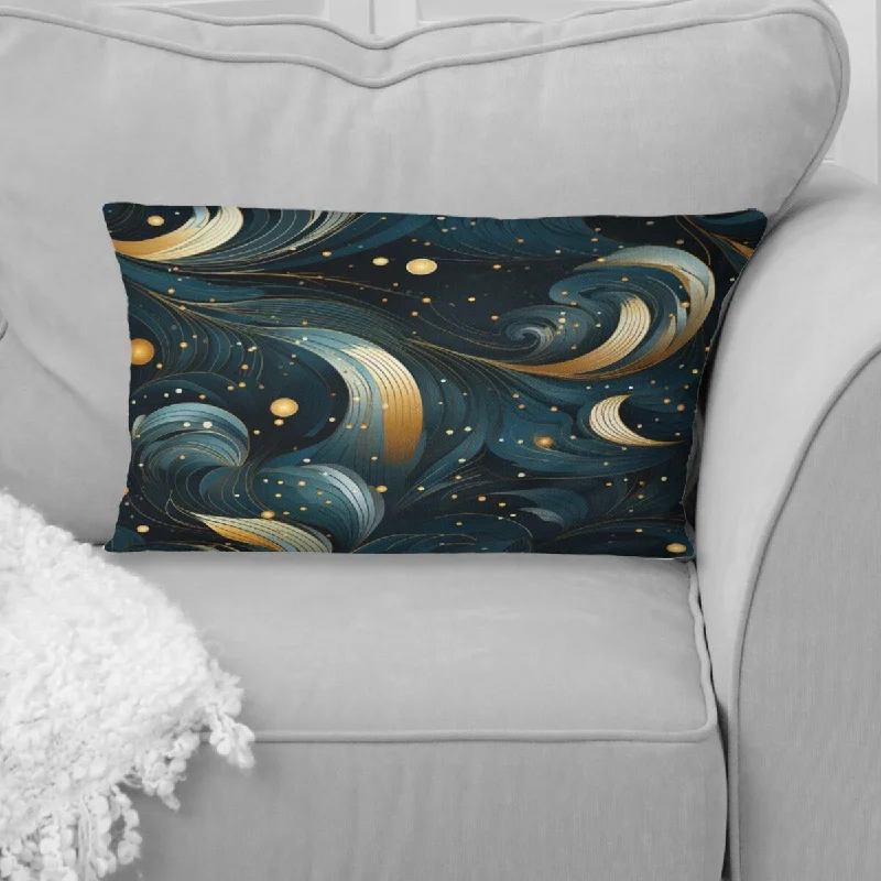 Designart "Blue Celestial Geometry Geometric" Geometric Printed Throw Pillow