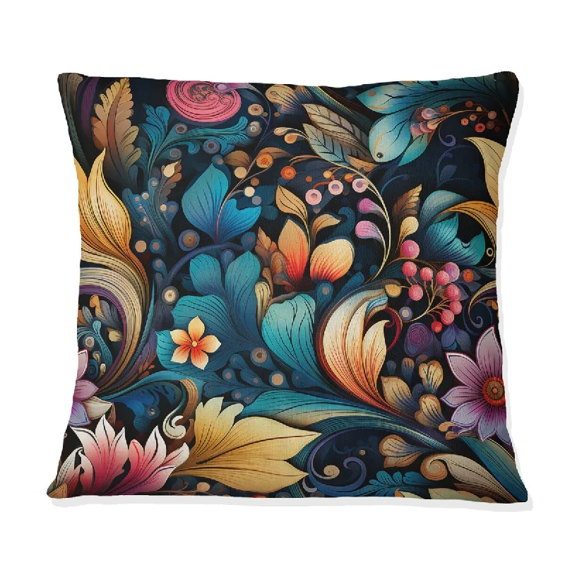 Designart "Bohemian Rhapsody Paisley Pattern III" Paisley Printed Throw Pillow