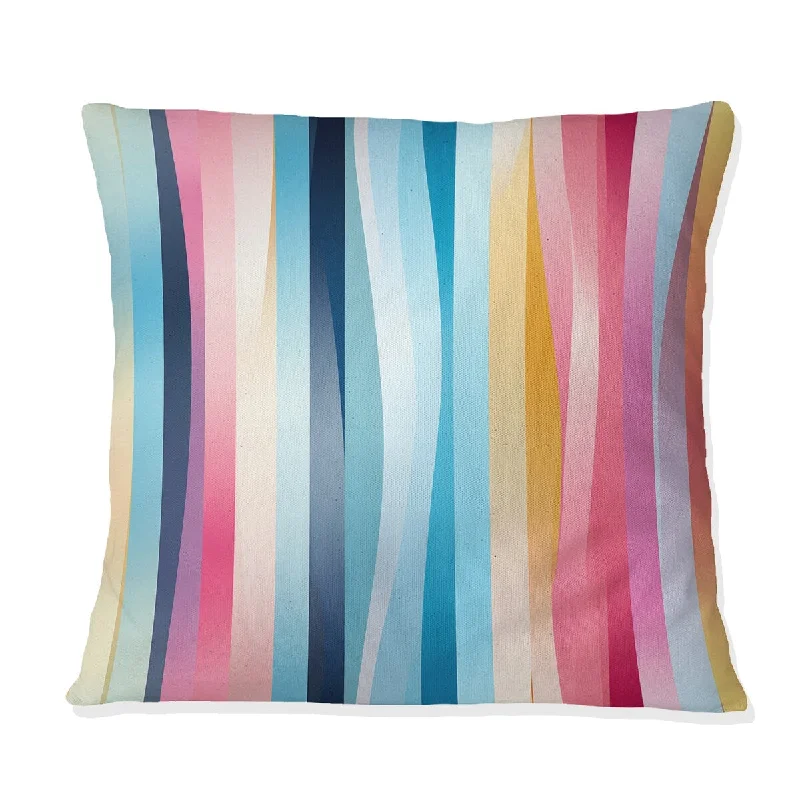 Designart "Boho Rainbow Stripes Pattern" Striped Printed Throw Pillow