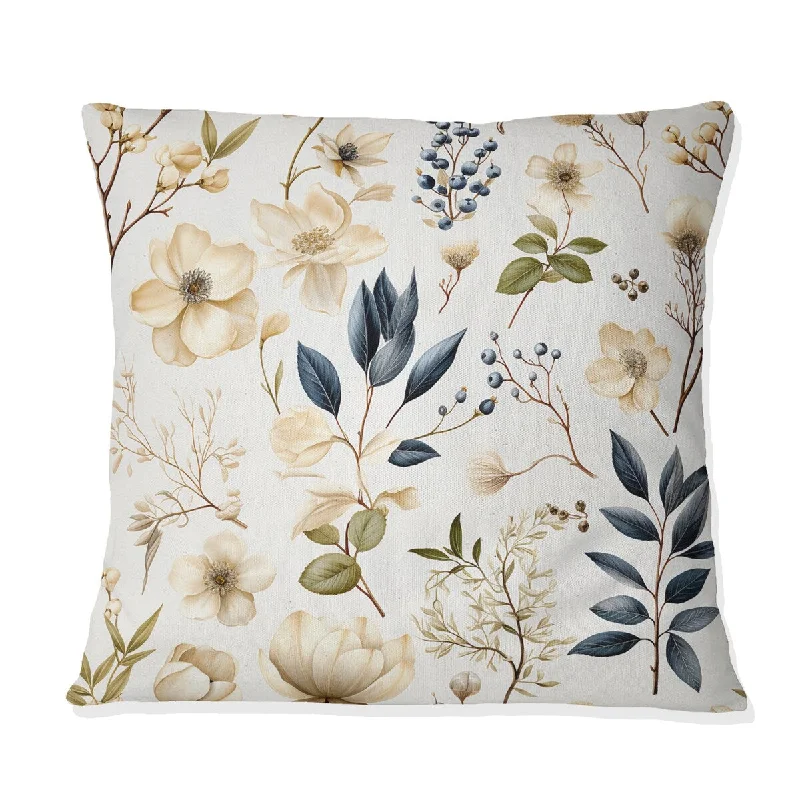 Designart "Botanical Sketched III" Plants Printed Throw Pillow