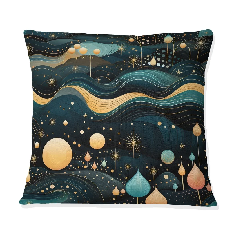 Designart "Celestial Dreams Galaxy Pattern IX" Geometric Printed Throw Pillow