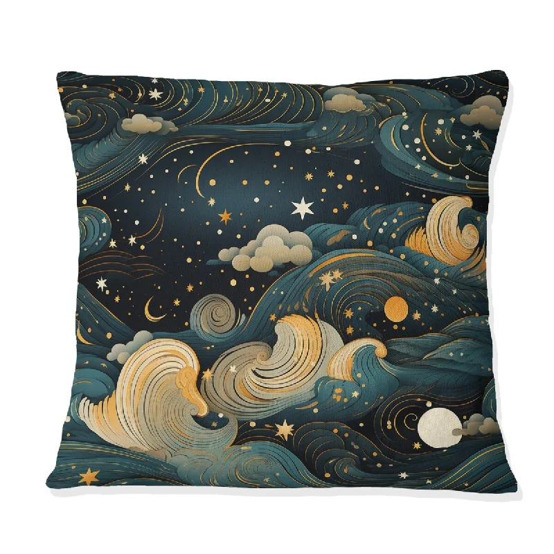 Designart "Celestial Dreams Galaxy Pattern X" Geometric Printed Throw Pillow