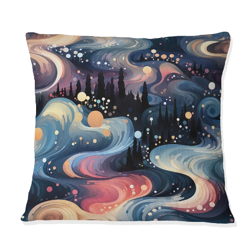 Designart "Celestial Dreams Galaxy Pattern XIV" Geometric Printed Throw Pillow