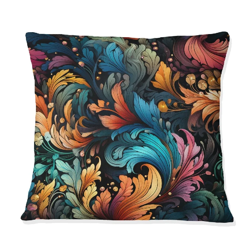 Designart "Celestial Pink And Blue Paisley Harmony I" Paisley Printed Throw Pillow