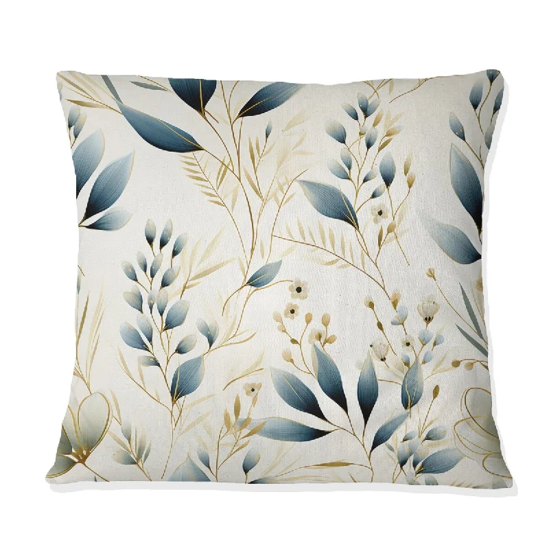 Designart "Coastal Elegance II" Plants Printed Throw Pillow