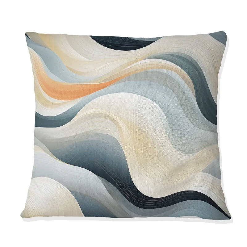 Designart "Coastal Reflections I" Abstract Printed Throw Pillow