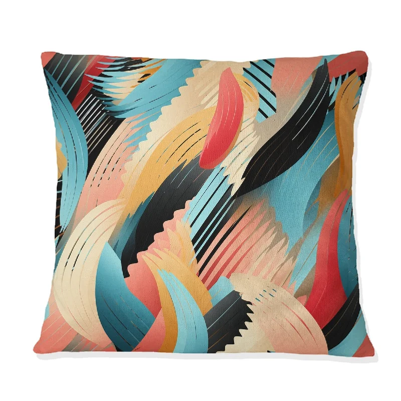 Designart "Colorful Boho Spirit Striped Pattern" Geometric Printed Throw Pillow