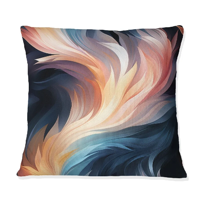 Designart "Colorful Cosmic Ikat Whirls II" Abstract Printed Throw Pillow