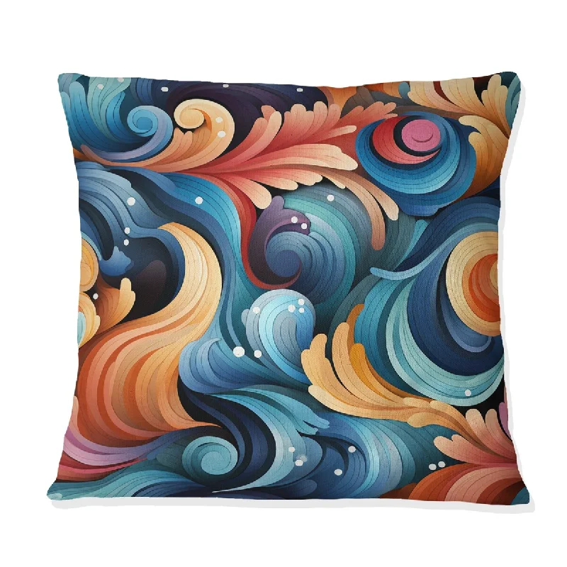 Designart "Colorful Enchanted Spiral Dreams" Geometric Printed Throw Pillow