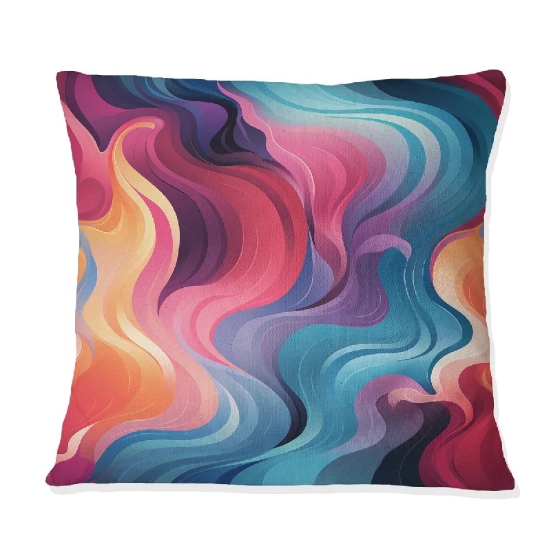 Designart "Colorful Popart Groovy Gradient Canvas I" Geometric Printed Throw Pillow