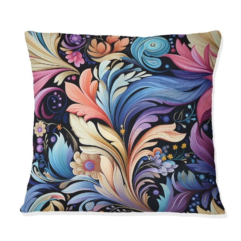 Designart "Colorful Springtime Floral Symphony Ballet I" Floral Printed Throw Pillow