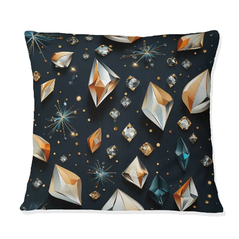 Designart "Crystal Diamond Glamour Opulence" Glam Printed Throw Pillow