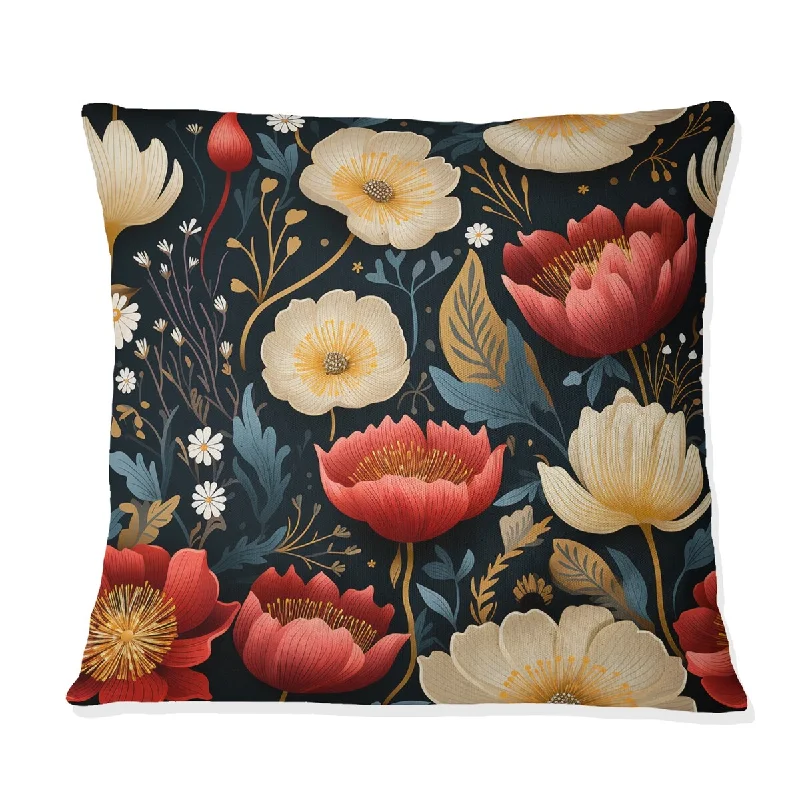 Designart "Divine Dreams Floral Pattern I" Floral Printed Throw Pillow