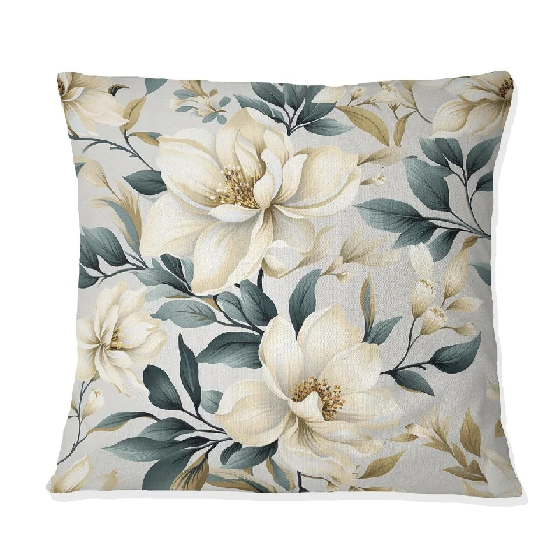 Designart "Ethereal Blooms VI" Plants Printed Throw Pillow