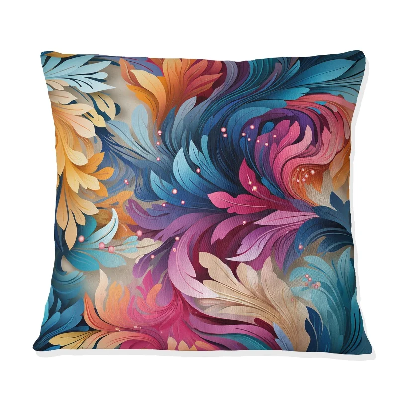 Designart "Ethno Paisley Harmony Fuse Marble Pattern I" Marble Printed Throw Pillow