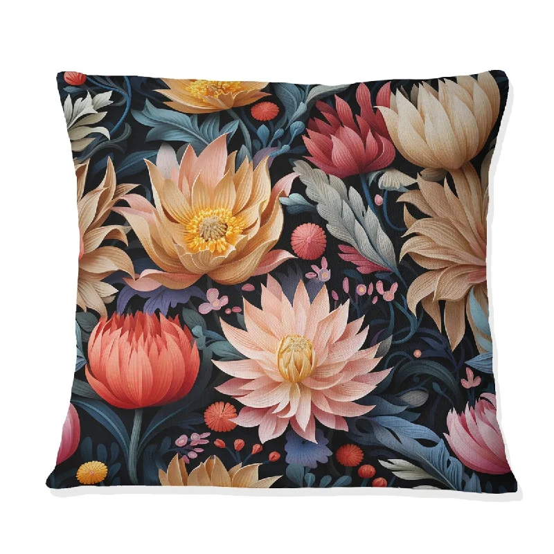 Designart "Florescence Floral Pattern I" Floral Printed Throw Pillow