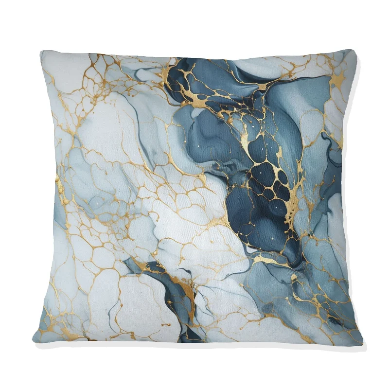 Designart "Gold Timeless Marble Classic Delights" Marble Printed Throw Pillow