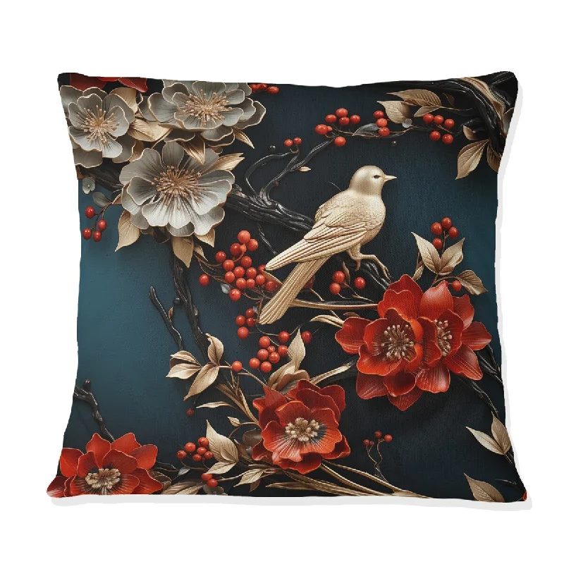 Designart "Lacquer Artistry I" Chinese Printed Throw Pillow