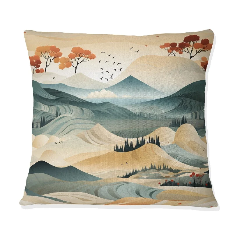 Designart "Minimalist Landscapes" Abstract Printed Throw Pillow