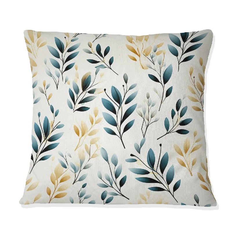 Designart "Minimalist Leaves III" Plants Printed Throw Pillow