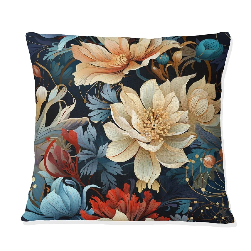 Designart "Modern Inspirations Floral Pattern" Floral Printed Throw Pillow