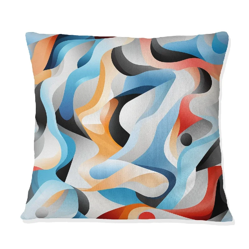 Designart "Monochrome Reflections I" Geometric Printed Throw Pillow