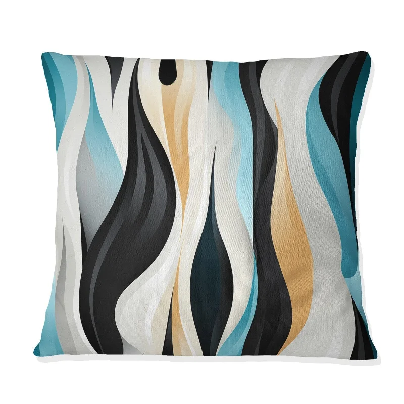 Designart "Monochrome Reflections IV" Geometric Printed Throw Pillow