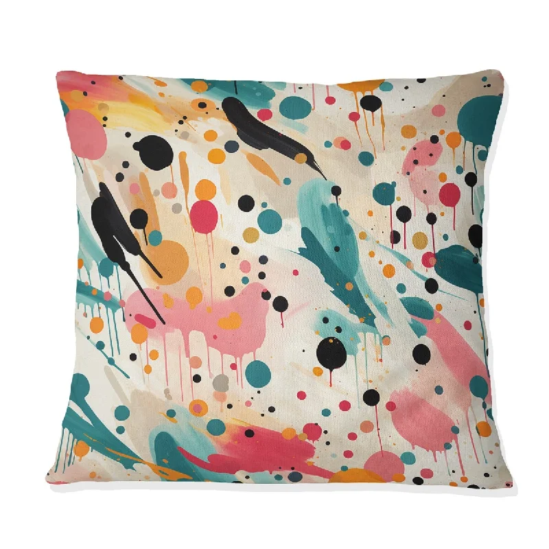 Designart "Multicolor Dance Polka Dots Pattern I" Polka Dots Printed Throw Pillow