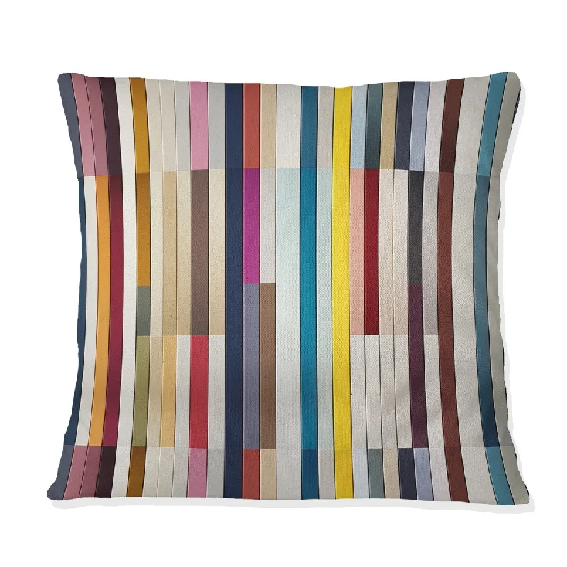 Designart "Multicolor Elegant Striped Pattern" Striped Printed Throw Pillow