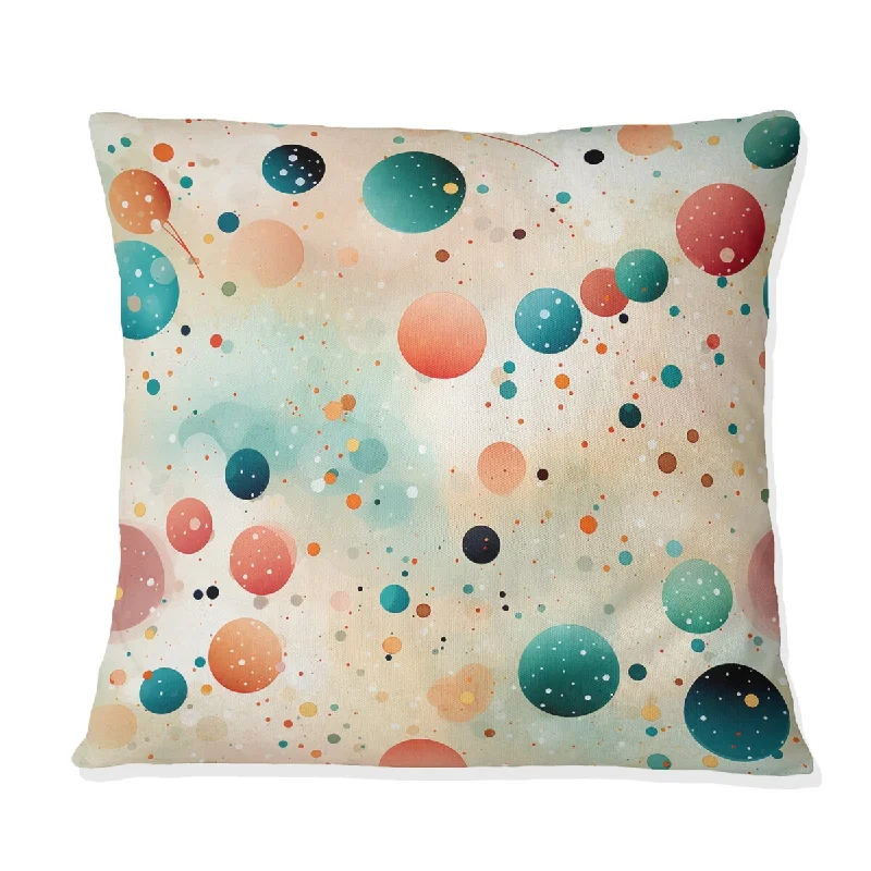 Designart "Mystical Poka Dota Harmony II" Polka Dots Printed Throw Pillow