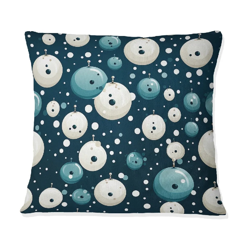 Designart "Nautical Allure Polka Dots Pattern I" Polka Dots Printed Throw Pillow