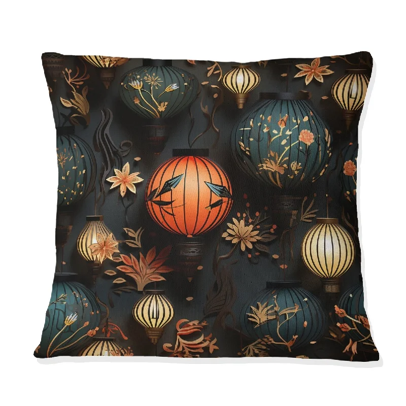 Designart "Paper Lantern Glow" Abstract Printed Throw Pillow