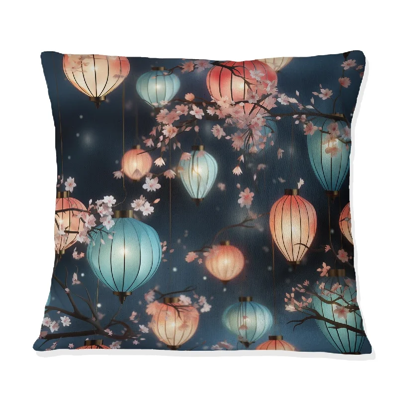 Designart "Paper Lantern Glow II" Abstract Printed Throw Pillow