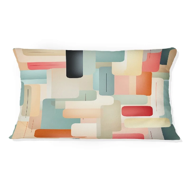 Designart "Pastel Harmony II" Geometric Printed Throw Pillow