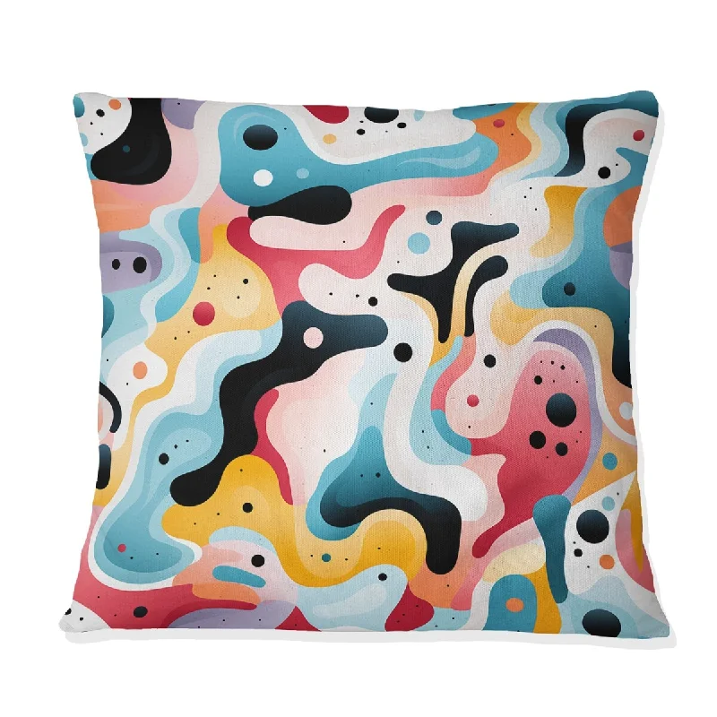 Designart "Pastel Mid Century Pattern Colors" Midcentury Printed Throw Pillow