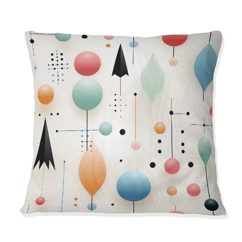 Designart "Pastel Scandinavian Geometric Shapes III" Geometric Printed Throw Pillow