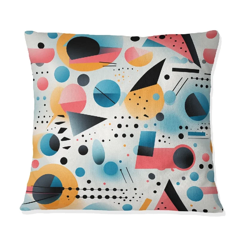 Designart "Pink And Blue 1970s Trendy Patterns II" Geometric Printed Throw Pillow