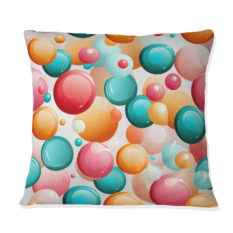 Designart "Popart Candy Crush Delight" Polka Dots Printed Throw Pillow