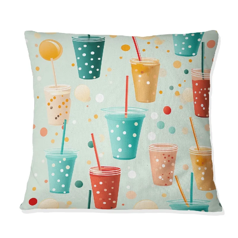 Designart "Popart Soda Spots For Teenagers Room I" Geometric Printed Throw Pillow