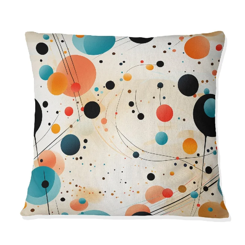 Designart "Retro Futurism Polka Dots Pattern" Polka Dots Printed Throw Pillow