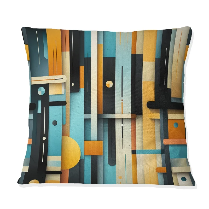 Designart "Retro Futurism Striped Pattern" Striped Printed Throw Pillow