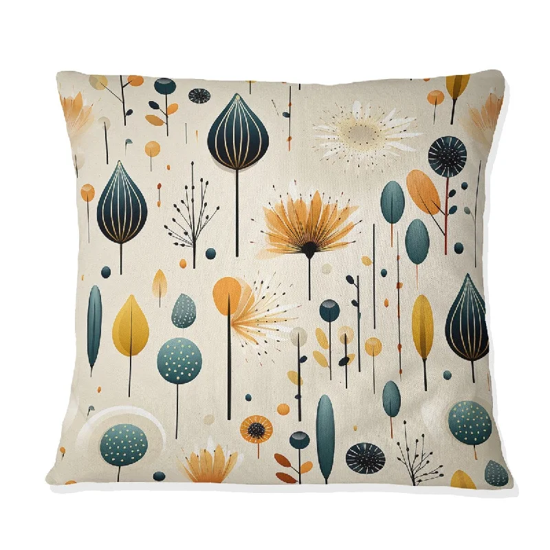 Designart "Scandinavian Midcentury Harmony II" Midcentury Printed Throw Pillow