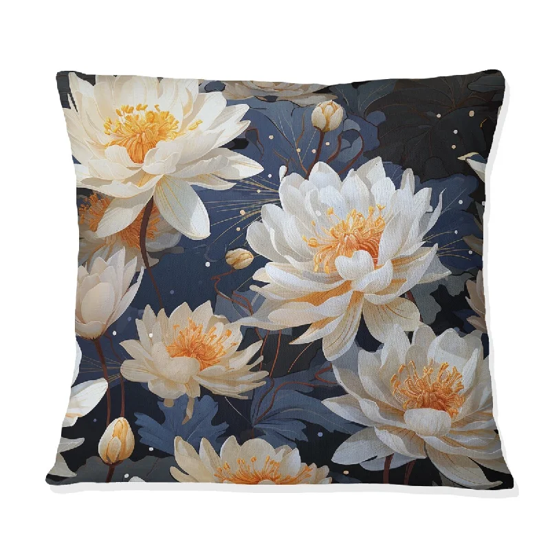 Designart "Serene Floral Pattern I" Floral Printed Throw Pillow